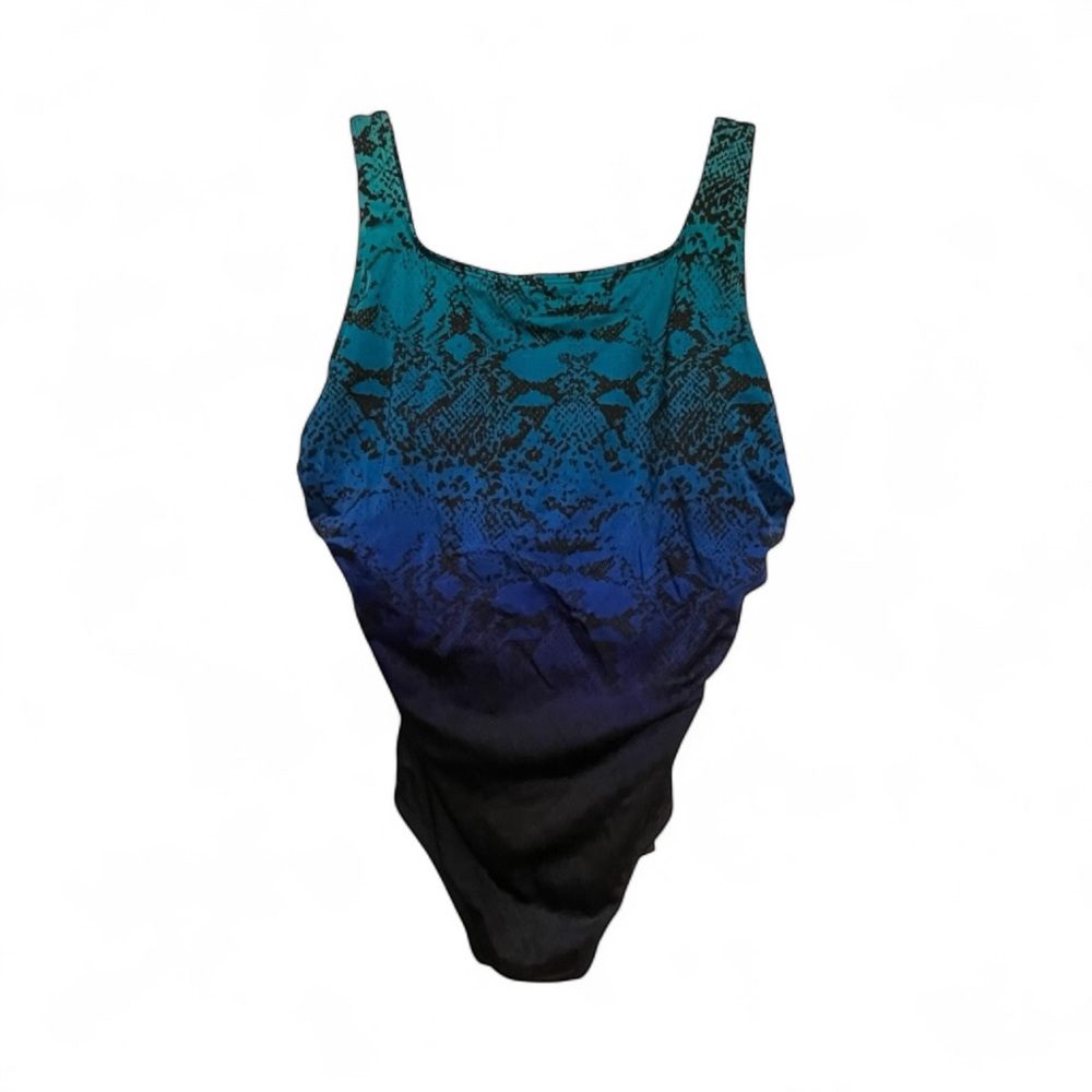 Great Lengths Blue, Green, and Black Women's One Piece Swimsuit